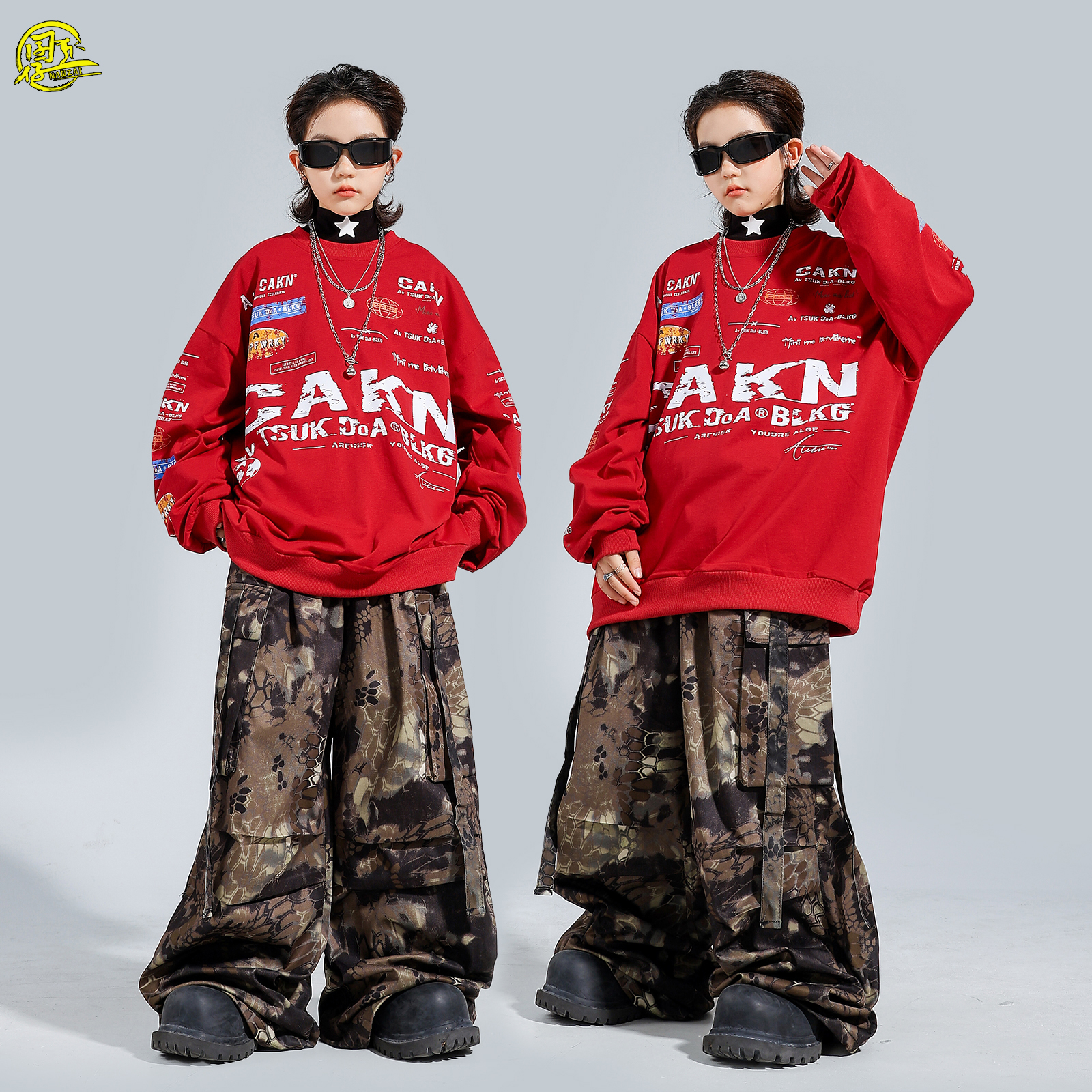 儿童酷炫卫衣嘻哈街舞架子鼓潮服