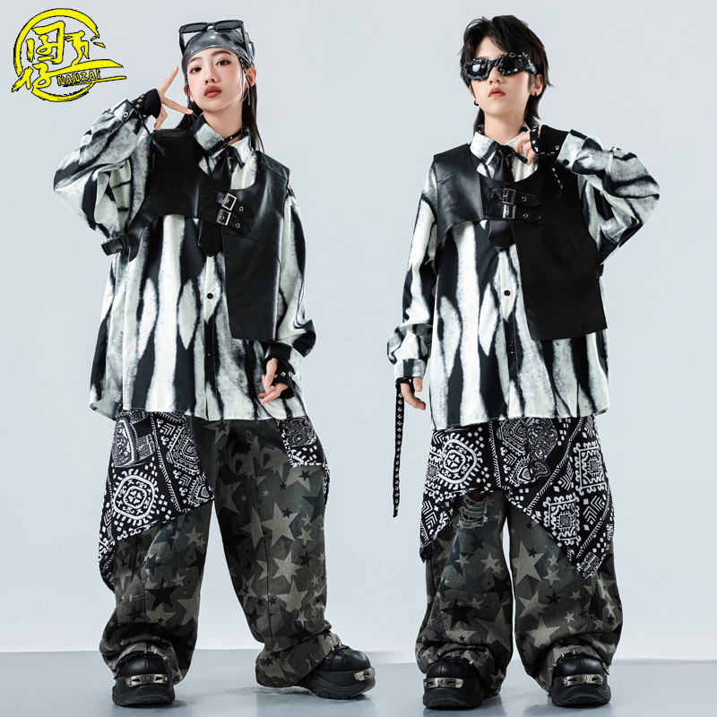 儿童帅气马甲嘻哈街舞爵士舞服装