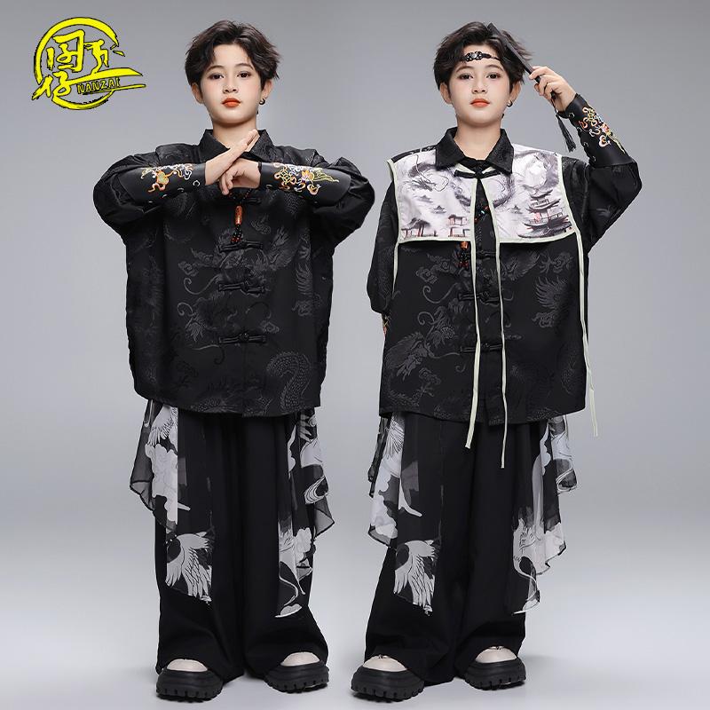 儿童中国风街舞团体比赛表演服