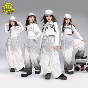 女孩子爵士舞服女团洋气露脐上衣韩舞演出服女童现代舞街舞练功服