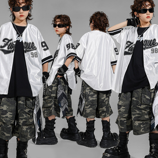 儿童街舞服男女孩酷帅棒球衫嘻哈hiphop架子鼓演出服少儿走秀潮服