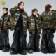 儿童嘻哈街舞演出服男女童帅气迷彩外套hiphop元 旦舞蹈架子鼓潮服