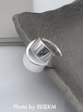 通体S925纯银不规则宽面戒指