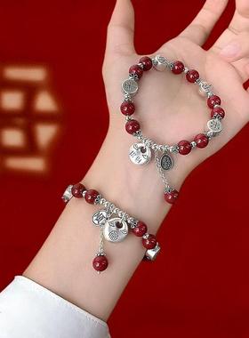 新款小胖福袋锦鲤朱砂手链