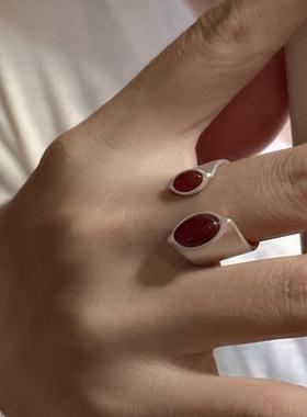 通体s925纯银开口戒指