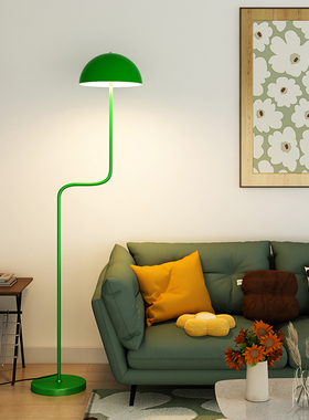 翡翠绿色豆芽灯落地灯网红客厅卧室沙发摆件中古创意氛围立式台灯