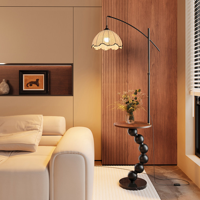 中古风落地灯客厅沙发边几卧室床头置物艺术设计师复古氛围感台灯