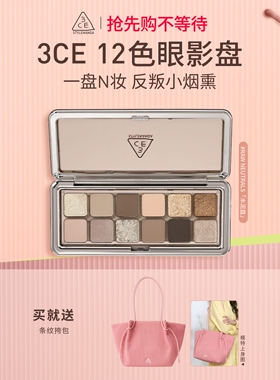 【彩妆礼物】3CE 12色眼影盘水泥盘大地色女生日礼物官方彩妆