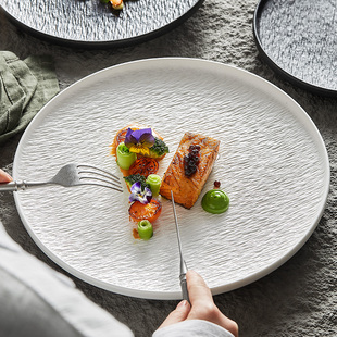 西餐盘家用牛排专用盘子高级感牛扒餐碟轻奢餐具商用餐厅陶瓷餐盘