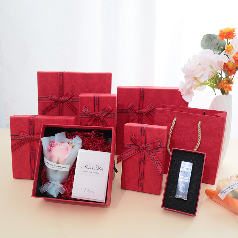 ins风典雅石榴红礼物盒生日礼品盒空包装盒结婚伴手礼高档盒,包装,礼品盒,淘宝优惠券,粉丝福利购,淘宝优惠卷