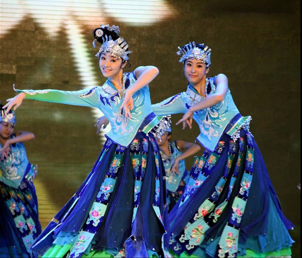 荷花奖水姑娘舞蹈服苗族表演服饰少数民族舞台服装演出服苗族