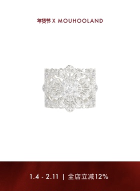 Mouhooland/暮后之地蕾丝花纹宽戒小众设计戒指情侣款指环原创