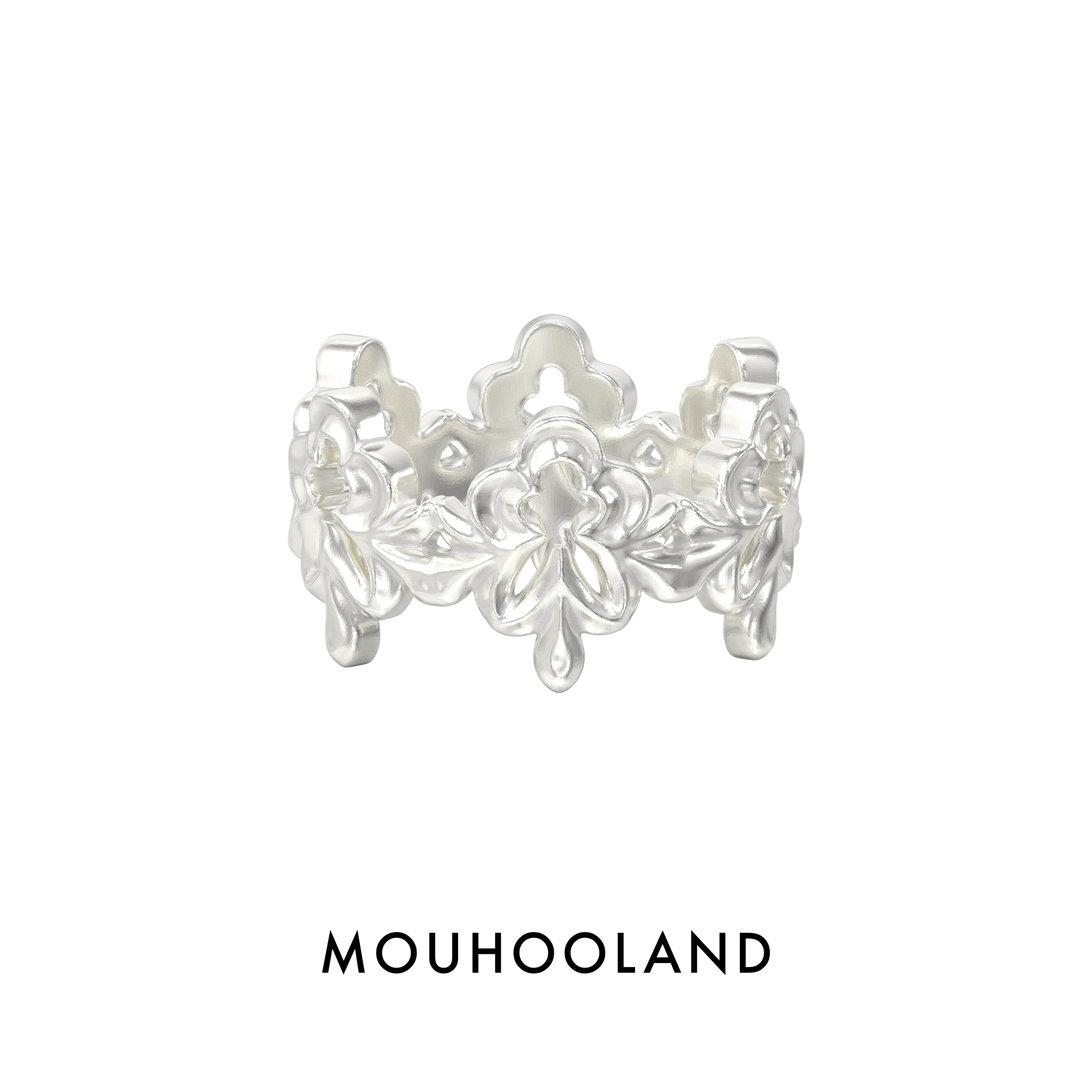 Mouhooland/暮后之地巴洛克镂空戒指小众设计指环情侣款食指戒ins
