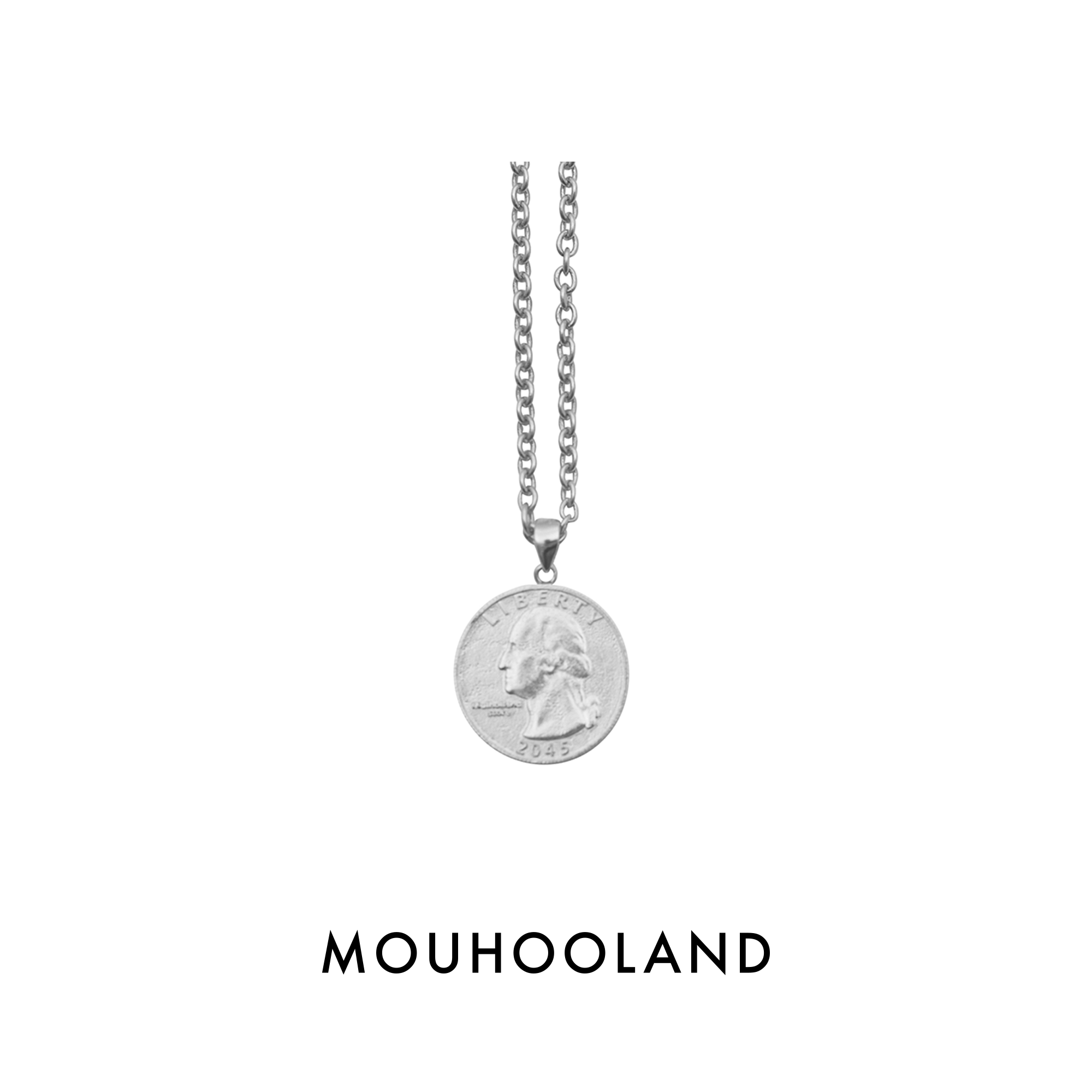 Mouhooland/暮后之地原创幸运币硬币项链925银情侣颈链