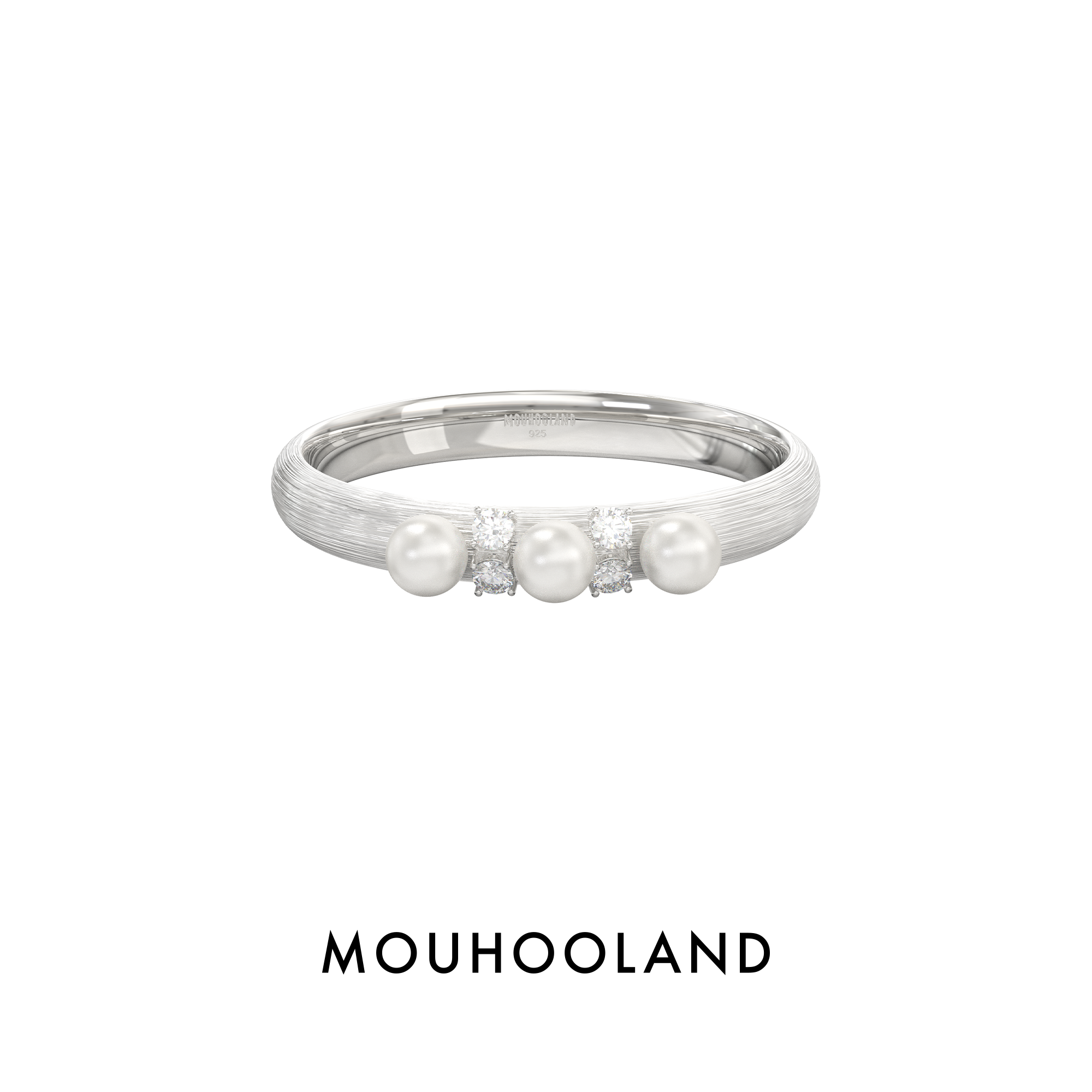 Mouhooland/暮后之地三泪拉丝戒指原创设计925银手工拉丝食指戒