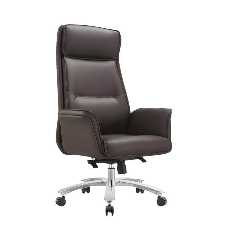 新款意式老板椅办公椅简约现代接待椅皮质转椅书房高档电脑椅
