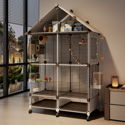 鸟笼鹦鹉笼子家用豪华新型别墅虎皮牡丹玄凤专用防溅观赏笼