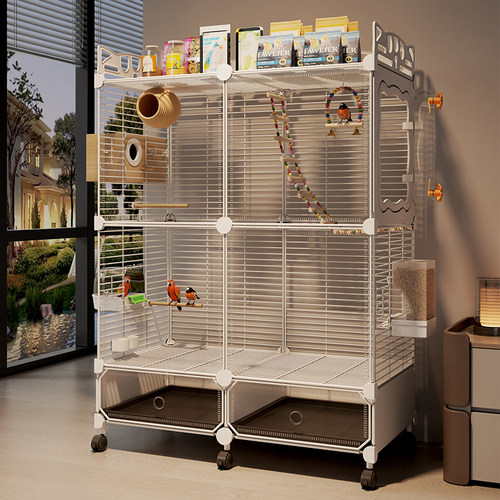 鸟笼鹦鹉笼子大号家用新型豪华别墅玄凤虎皮牡丹专用笼防溅观赏笼