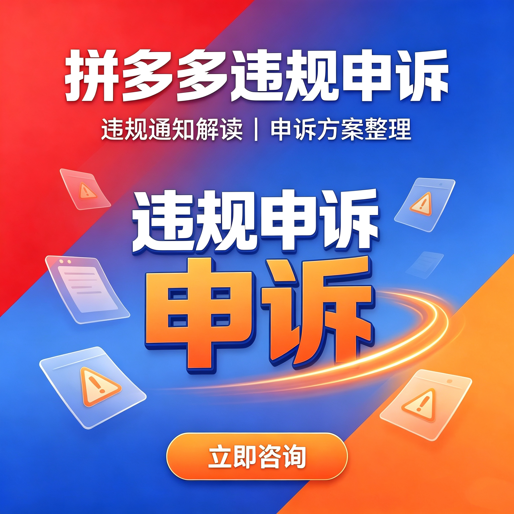 拼多多违规申诉三级限制诱导第三平面广告设计