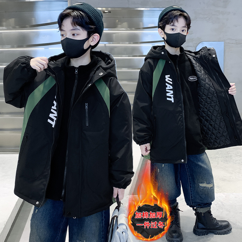 巴拉巴柆儿童装男童外套加绒加厚2025新款中大童男孩冲锋衣三合一