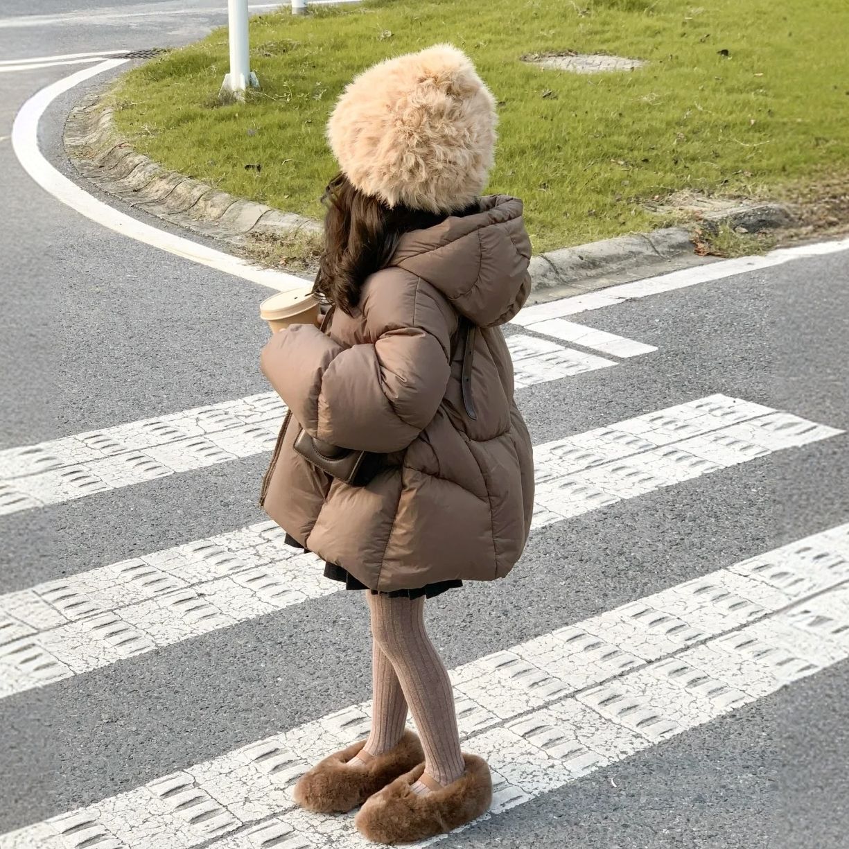 韩版童装儿童中长款羽绒棉服洋气加厚女宝宝童棉服外套冬季棉袄
