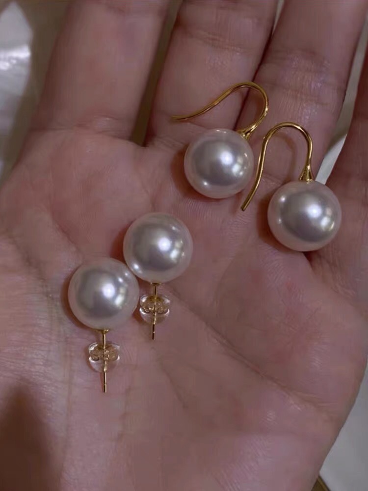 新加坡【frica梵罗柯】珍珠耳钉女强光正圆轻奢小众耳环生日礼物