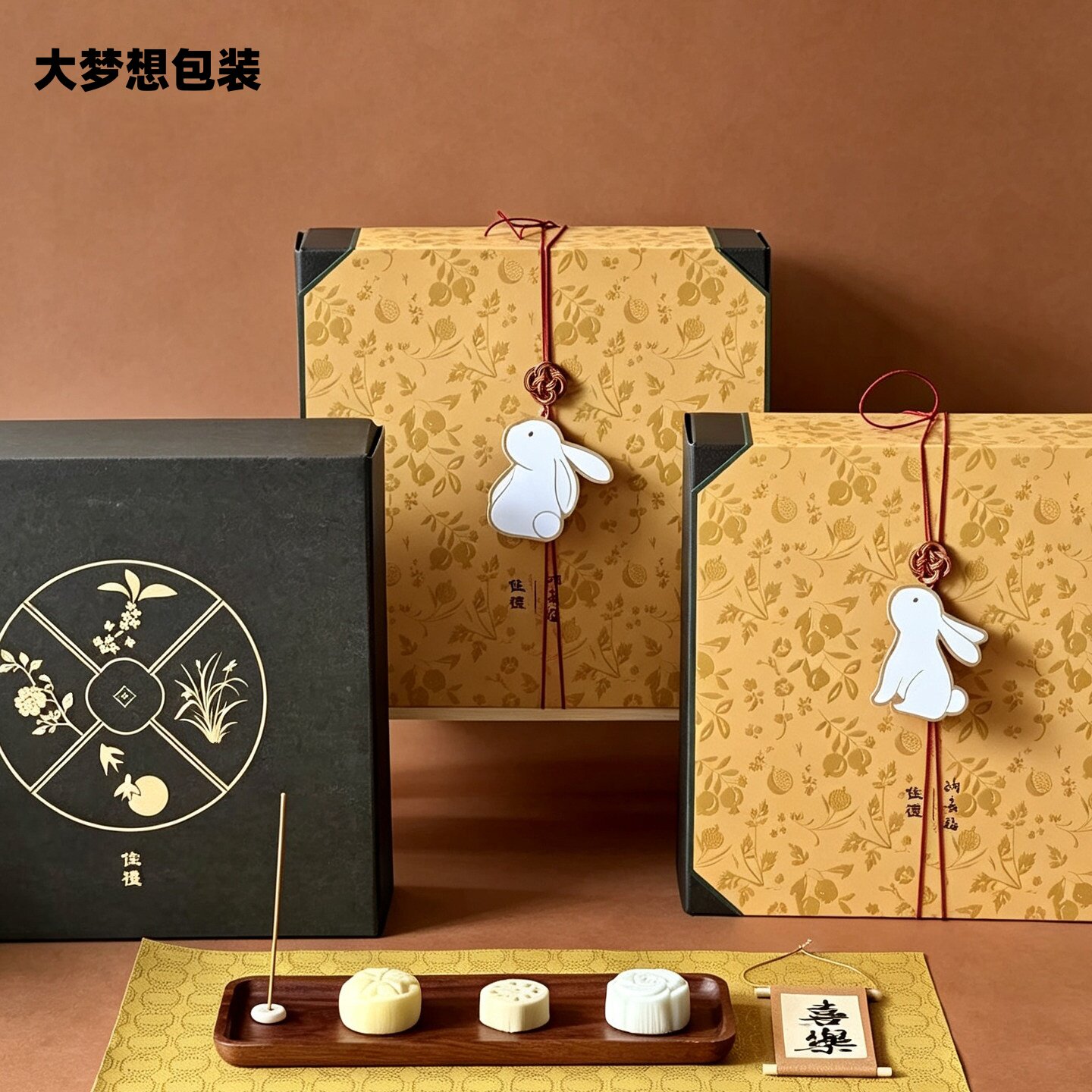 中秋礼盒水果月饼特产包装盒