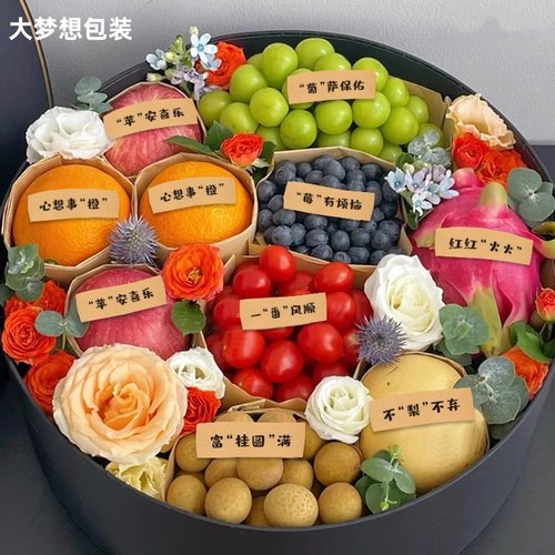 水果寓意贴纸花篮装饰标签