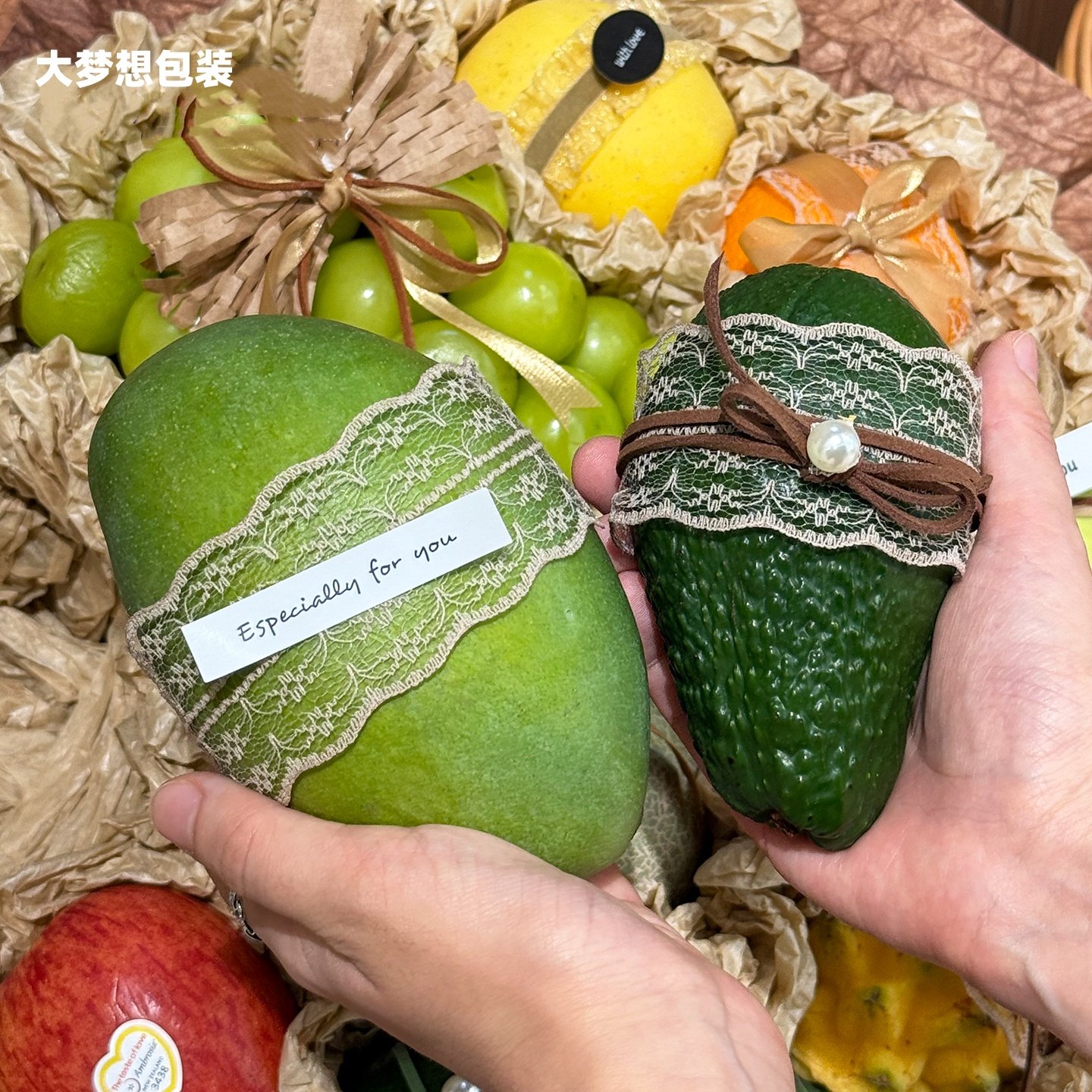 4.5cm加宽镂空彩带水果打蝴蝶结装饰丝带水果礼盒双拼花边彩带