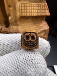 藏传老驼骨尸陀林欢喜之王六方珠顶珠腰珠,文玩配饰,满风化包浆