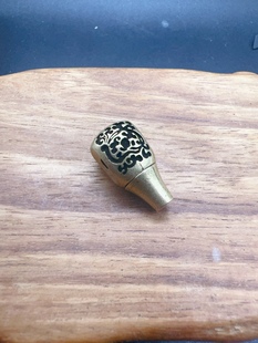 唐草纹文玩三通，文玩配饰，纯铜文玩三通，文玩佛头三通。