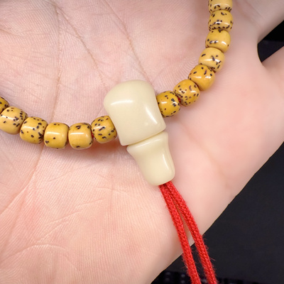 雪巴白琉璃分体榫卯三通佛头diy文玩配饰平替猛犸驼骨星月百香籽