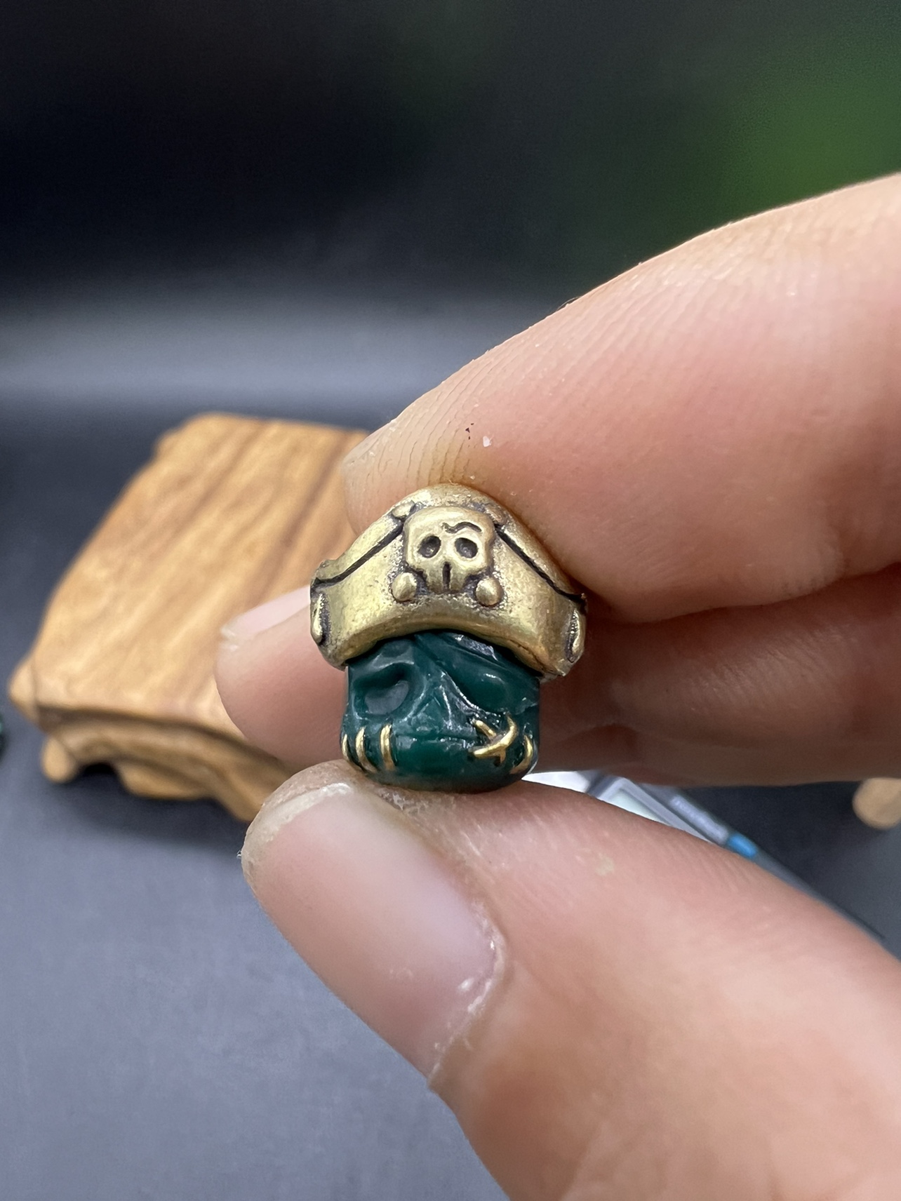 雪巴琉璃海盗船长阿呆顶珠腰珠，文玩配饰，分体海盗船长阿呆顶珠