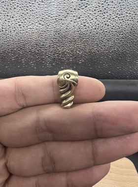 螺旋铜三通佛头，文玩配饰，纯铜打造。