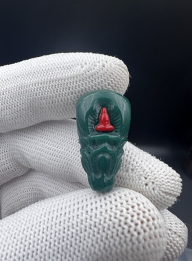 雪巴琉璃无相佛三通佛头，文玩配饰，克万色系三通，文玩三通