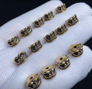 欢喜之王尸陀林斜切顶珠腰珠,文玩斜切配饰,斜切马蹄珠文玩配饰