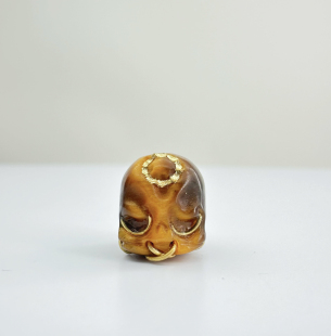 虎眼石精工双角阿呆顶珠腰珠,文玩配饰,百香星月佛手金刚猴头核