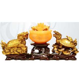 新款直销黄铜聚宝盆黄铜龙龟聚宝盆阵家具办公摆件黄铜子母龟八卦