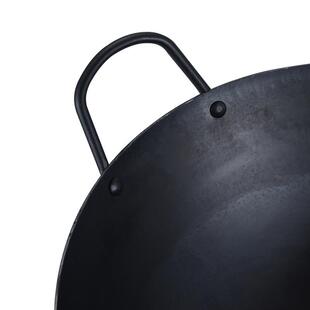 新款 黑钢铸铁锅加厚厨师炒菜锅不 直销跨境无涂层圆底炒锅饭店老式