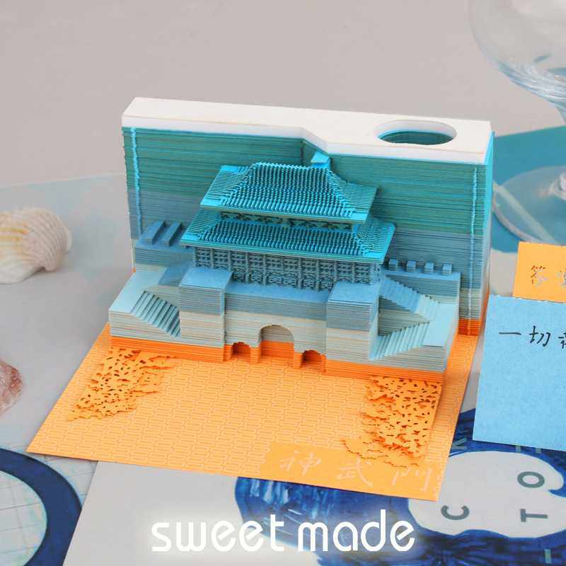 新款直销神武门3d立体纸雕便签本定制创意礼品礼物可撕便签纸风景,文具电教/文化用品/商务用品,立体便签/3D纸雕,淘宝优惠券,粉丝福利购,淘宝优惠卷