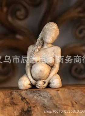 新款直销跨境母亲分娩妇女雕像Birthing Woman Sculpture树脂工艺