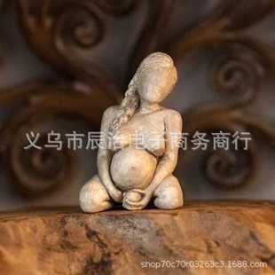 新款直销跨境母亲分娩妇女雕像Birthing Woman Sculpture树脂工艺