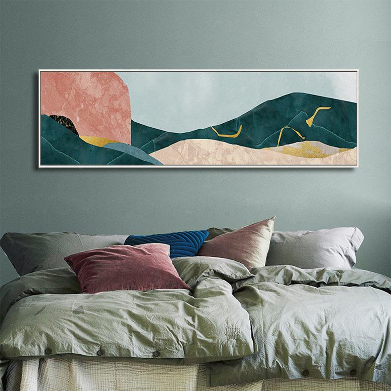 新款直销抽象装饰画卧室床头画现代简约客厅背景墙长版挂画壁画