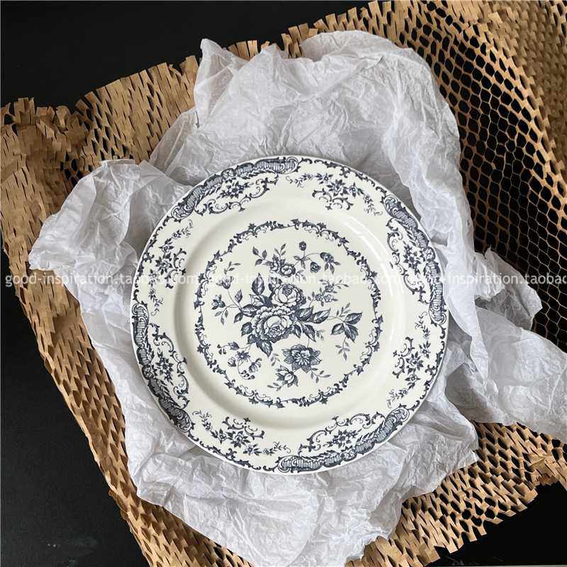 新款直销J6DA法式中古风玫瑰花园陶瓷餐盘 西餐盘甜品碟蛋糕盘子,餐饮具,盘,淘宝优惠券,粉丝福利购,淘宝优惠卷