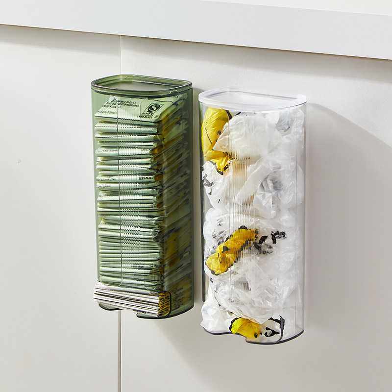 新款直销保鲜膜套垃圾袋壁挂收纳盒免打孔厨房壁挂式家用保鲜袋透,收纳整理,内衣收纳盒,淘宝优惠券,粉丝福利购,淘宝优惠卷
