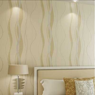 新款直销现代简约黑灰色波浪纹无纺布墙纸 竖条纹卧室客厅电视背,家装主材,定制壁画,淘宝优惠券,粉丝福利购,淘宝优惠卷