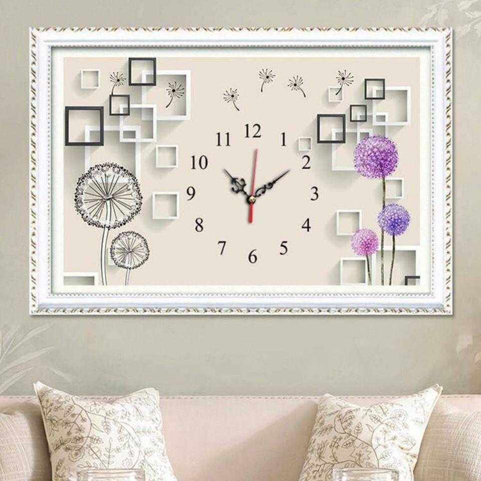 新款直销新款钟表十字绣客厅卧室挂钟表餐厅现代简约小幅贴钻石绣