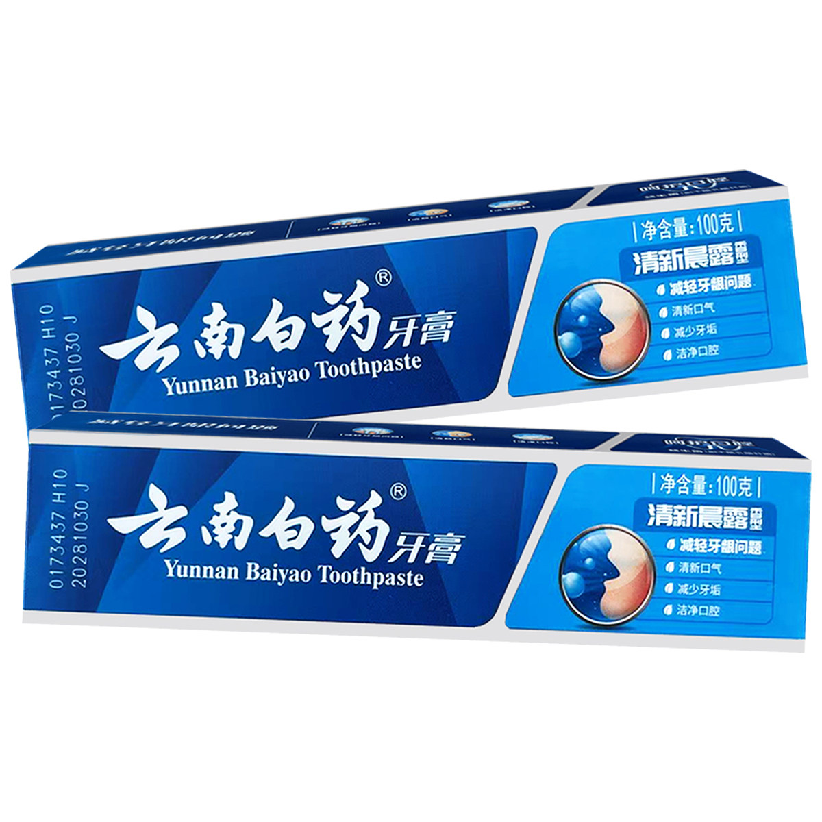 云南白药牙膏清新晨露型100克图片