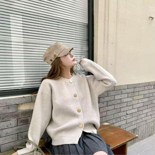 大金扣简约高级感针织开衫 新款 x390 大金扣