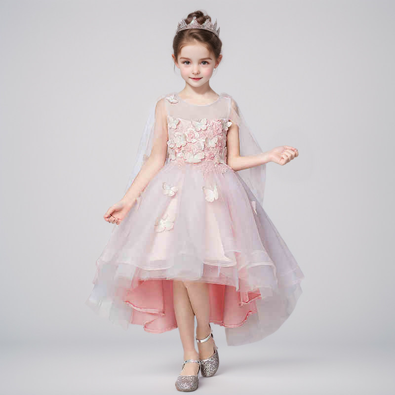 女童粉色蓝色礼服裙前长后短梦幻纱裙带披风走秀蝴蝶结派对演出服,童装/婴儿装/亲子装,儿童礼服,淘宝优惠券,粉丝福利购,淘宝优惠卷